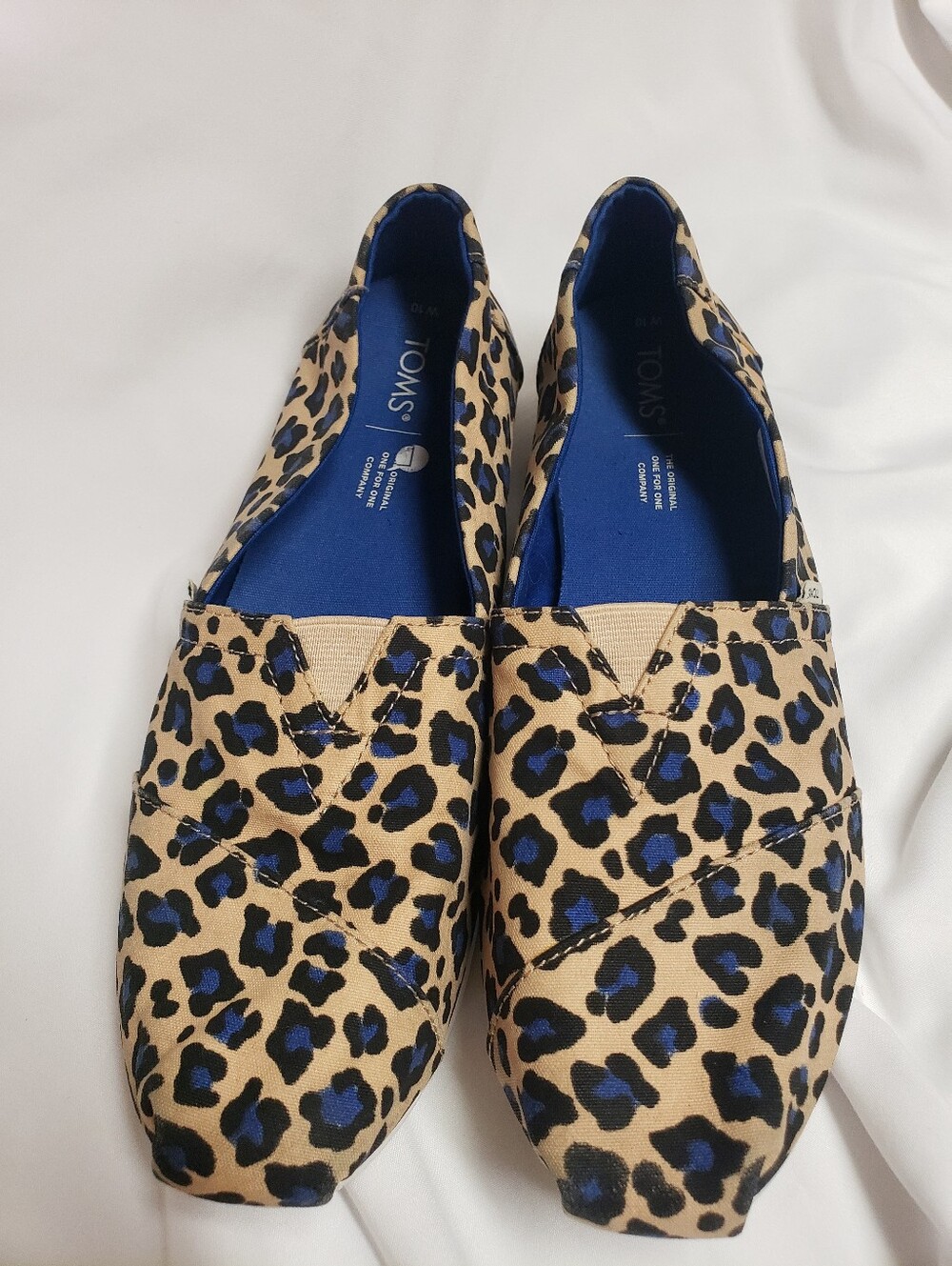 Toms Alpargata Beige/blue Leopard Print Slip On Light weight Shoe Size 10 - Picture 5 of 5